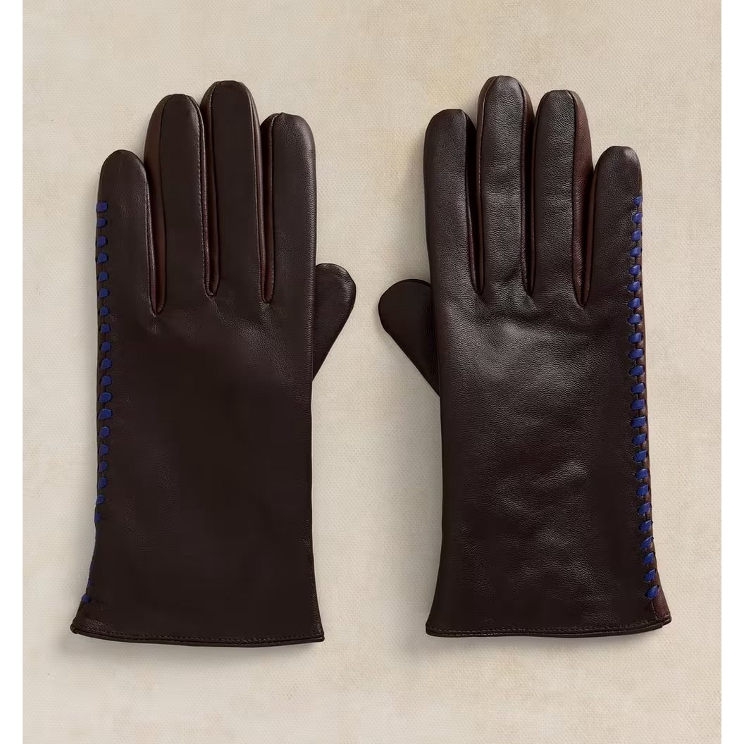 White Stuff Womens Sasha Leather Gloves 447343 Dark Brown Clothing S-M / Brown,M-L / Brown
