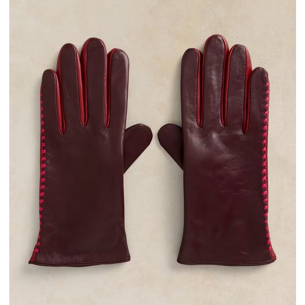 White Stuff Womens Sasha Leather Gloves 447343 Plum Clothing S-M / Plum,M-L / Plum