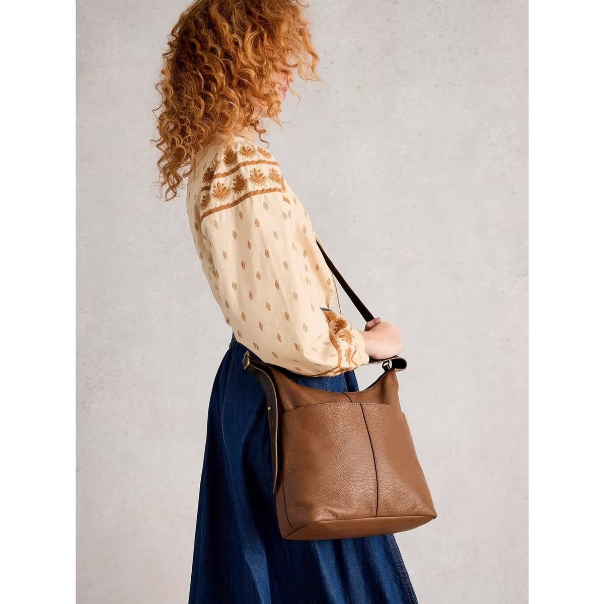 White Stuff Womens Sophia Leather Bag 444908 Mid Tan Accessories ONE SIZE / Tan