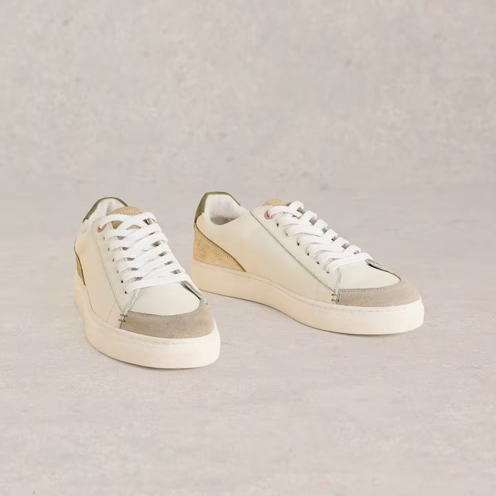 White Stuff Womens Toni Leather Trainer 441573 White Footwear UK4 / White,UK5 / White,UK6 / White,UK7 / White,UK8 / White
