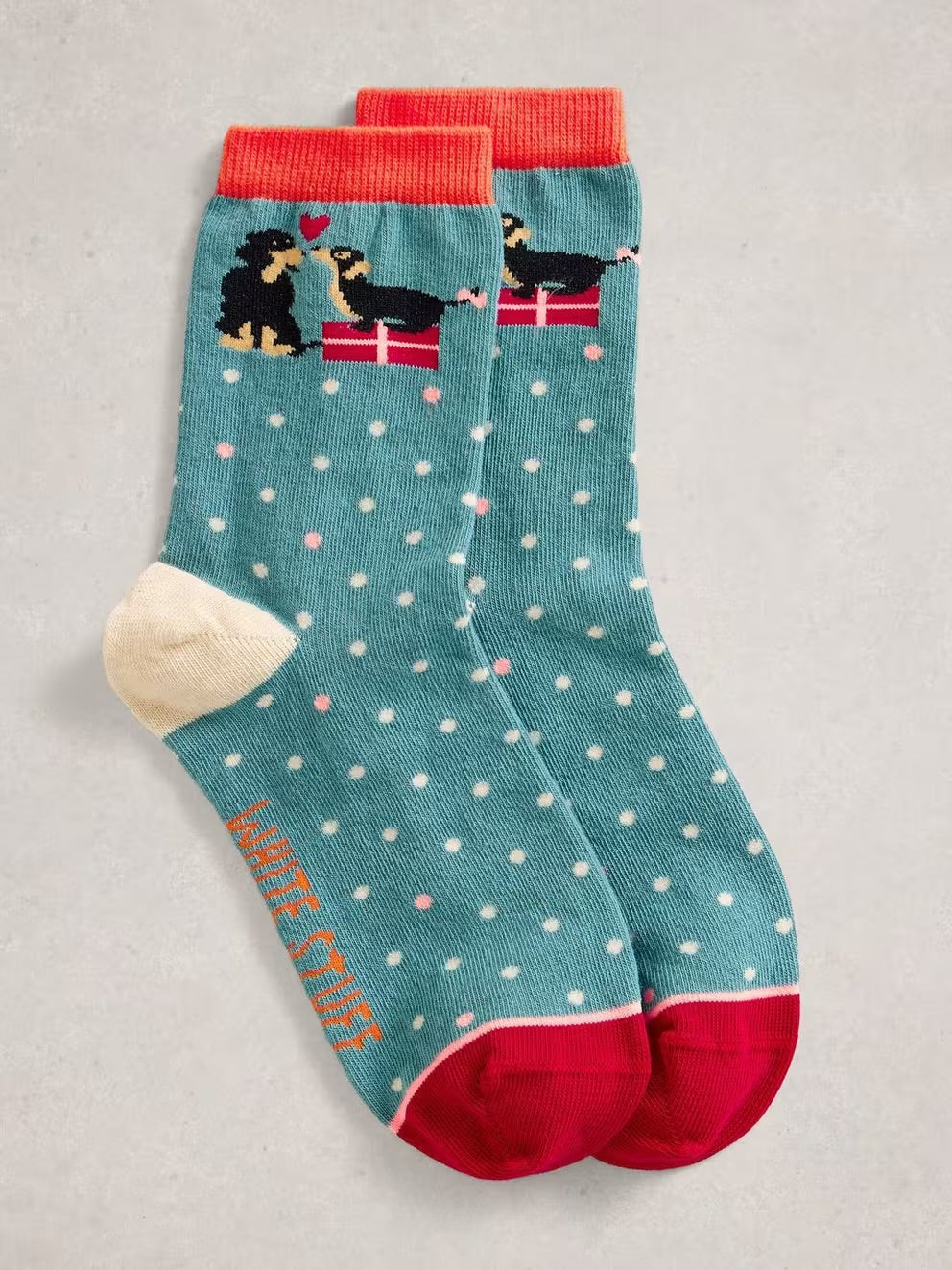 White Stuff Womens Xmas Dog Socks In A Cracker 444801 Clothing UK3-5 / Multi,UK6-8 / Multi
