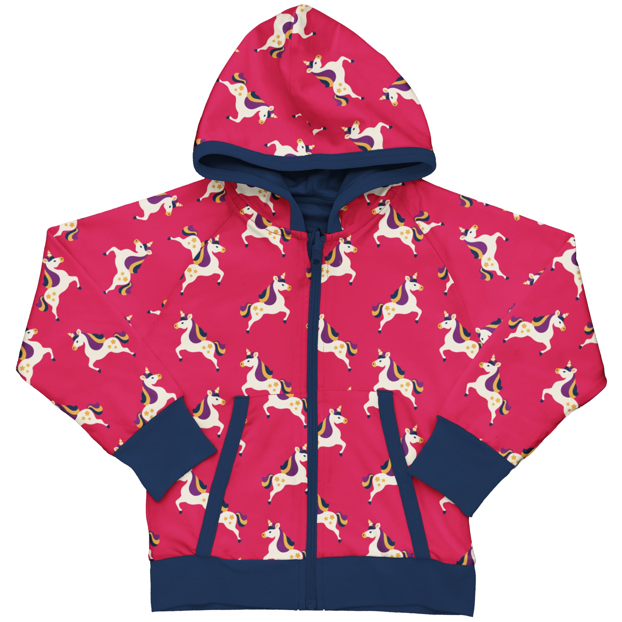 Maxomorra Unicorn Reversible Hooded Sweatshirt Sxa2302 Pink Clothing 3-4YRS / Pink,5-6YRS / Pink,7-8YRS / Pink,9-10YRS / Pink,1-2 YRS / Pink