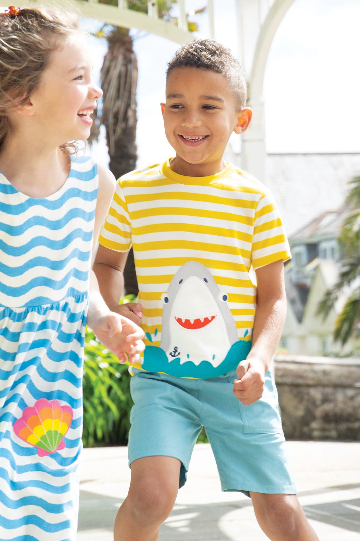 Frugi Sid Yellow Stripe Shark T-Shirt Mj5bi Clothing 2-3YRS / Yellow,3-4YRS / Yellow,4-5YRS / Yellow,5-6YRS / Yellow,6-7YRS / Yellow,7-8YRS / Yellow