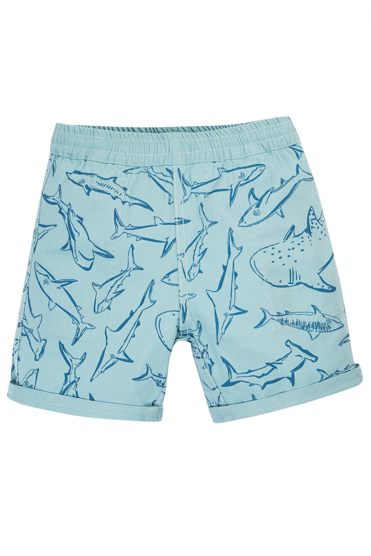 Frugi Reversible Stingray Jawsome Shorts Po4bk Clothing 2-3YRS / Blue,3-4YRS / Blue,4-5YRS / Blue,5-6YRS / Blue,6-7YRS / Blue,7-8YRS / Blue,8-9YRS / Blue