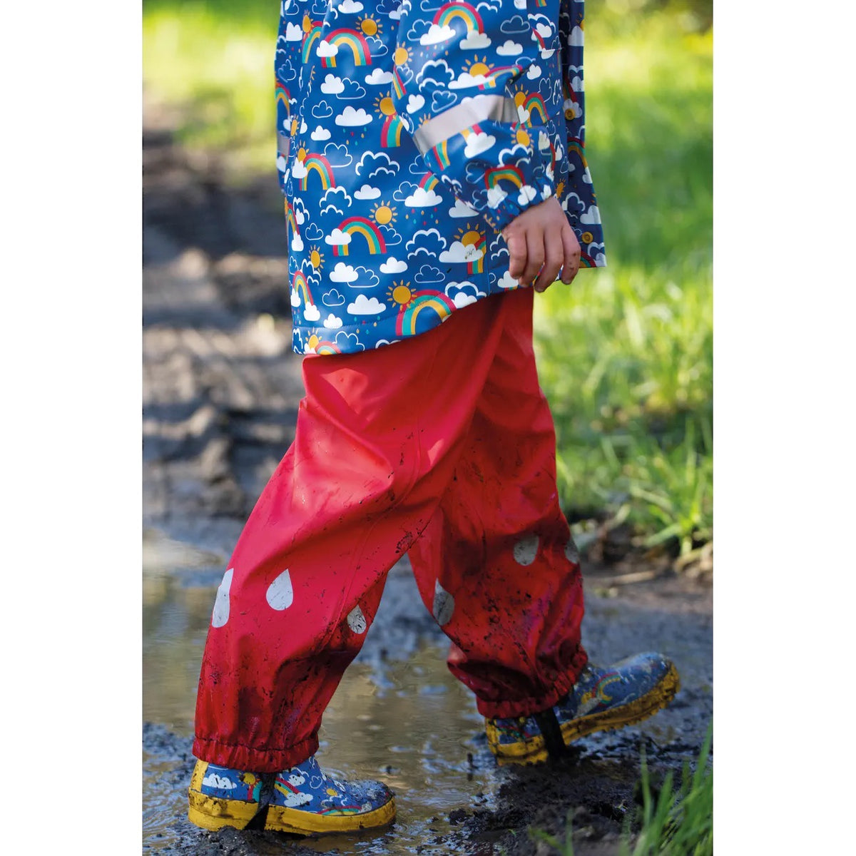 Frugi Puddle Buster Dungaree Bta101tue Red Clothing 2-3YRS / Red,3-4YRS / Red,4-5YRS / Red,5-6YRS / Red,6-7YRS / Red,7-8YRS / Red,1-2 YRS / Red