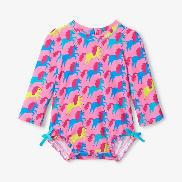 Hatley Infant Unicorn Rashguard Swimsuit S23rsi907b Clothing 3-6M / Pink,6-9M / Pink,6-12M / Pink,9-12M / Pink,12-18M / Pink,18-24M / Pink