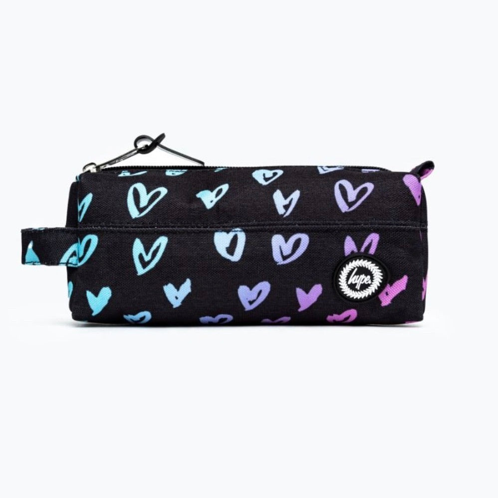 Hype Scribble Heart Pencil Case Zumh641 Accessories ONE SIZE / Black