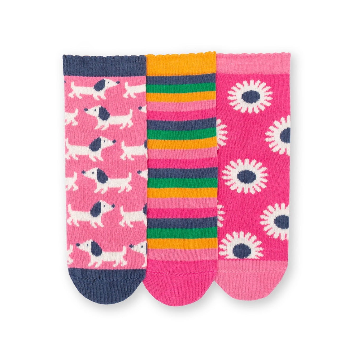 Kite Puppy Pals 3 Pack Socks 7453 Clothing 0-6M / Pink,6-12M / Pink,1-2YRS / Pink,UK3-5 ADULT / Pink,UK6-8 / Pink,UK9-12 / Pink,UK13-2 / Pink