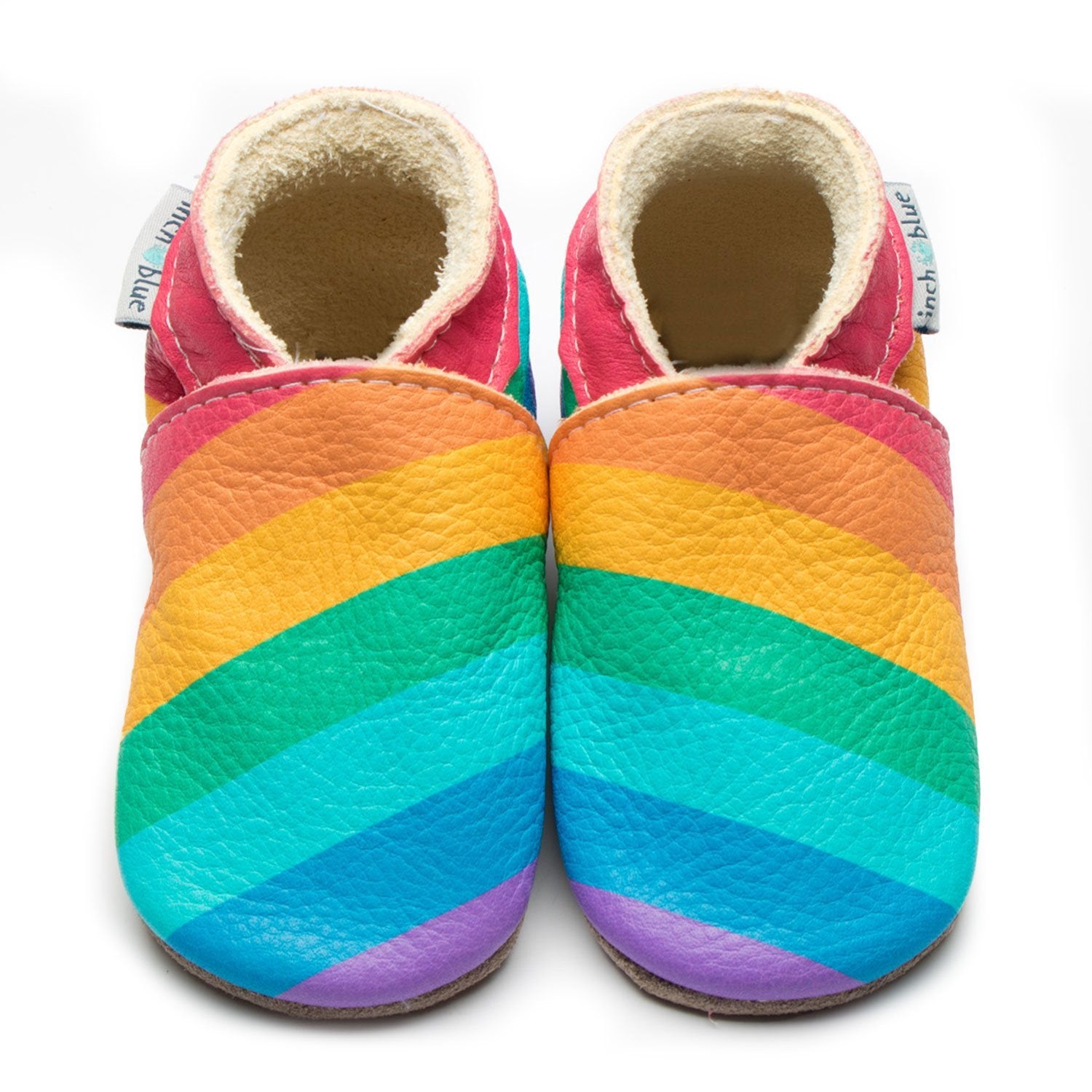 Inch Blue Baby Shoes Rainbow Stripes 3932 Footwear 6-12M / Multi,12-18M / Multi