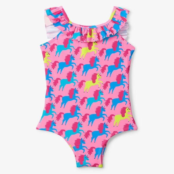 Hatley Unicorn Ruffle Swimsuit S23rsk1492 Clothing 2YRS / Pink,3YRS / Pink,4YRS / Pink,5YRS / Pink,6YRS / Pink,7YRS / Pink,8YRS / Pink,10YRS / Pink