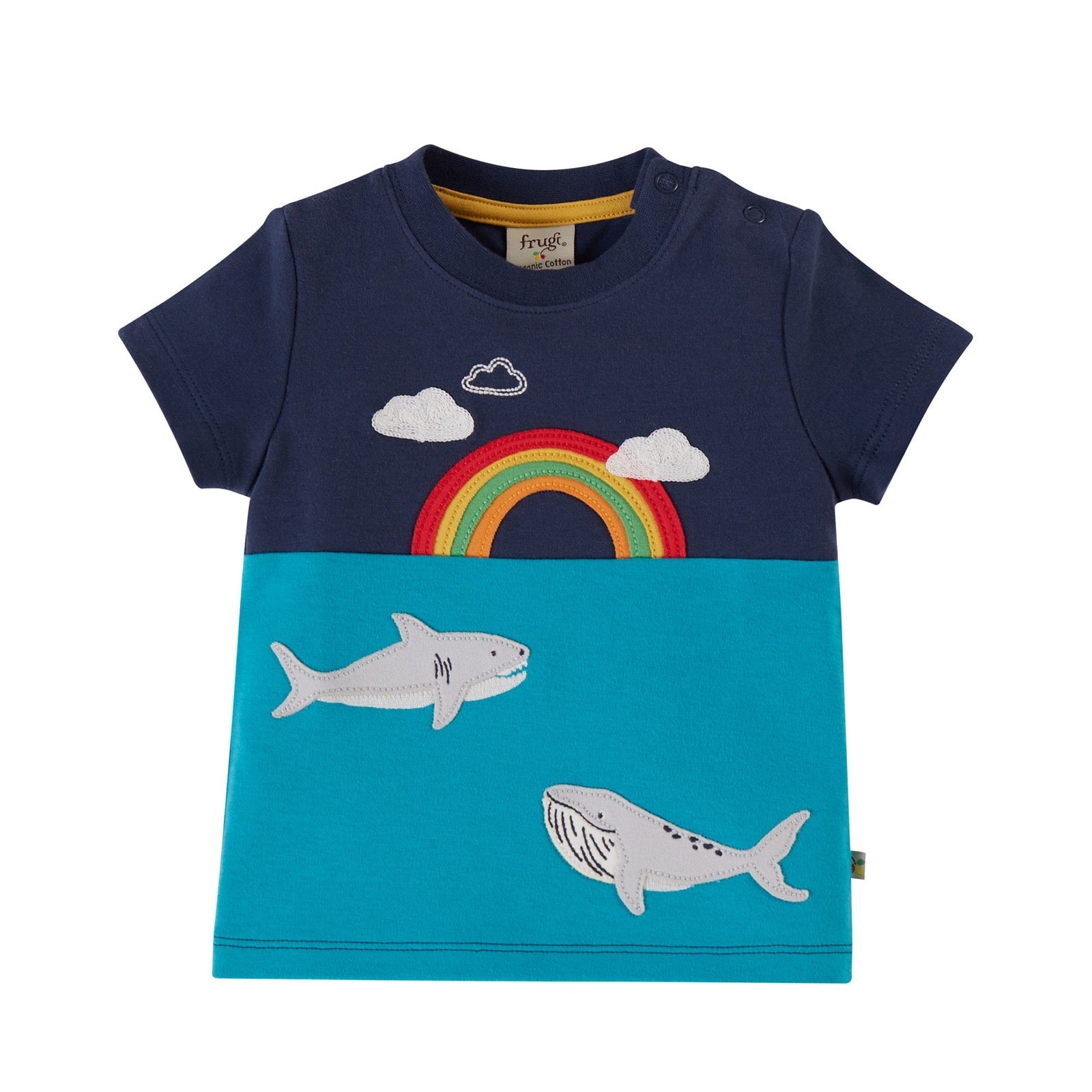 Frugi Penryn Rainbow Whale T-Shirt Tts347rww Clothing 3-6M / Multi,6-12M / Multi,12-18M / Multi,18-24M / Multi,2-3YRS / Multi,3-4YRS / Multi,4-5YRS / Multi