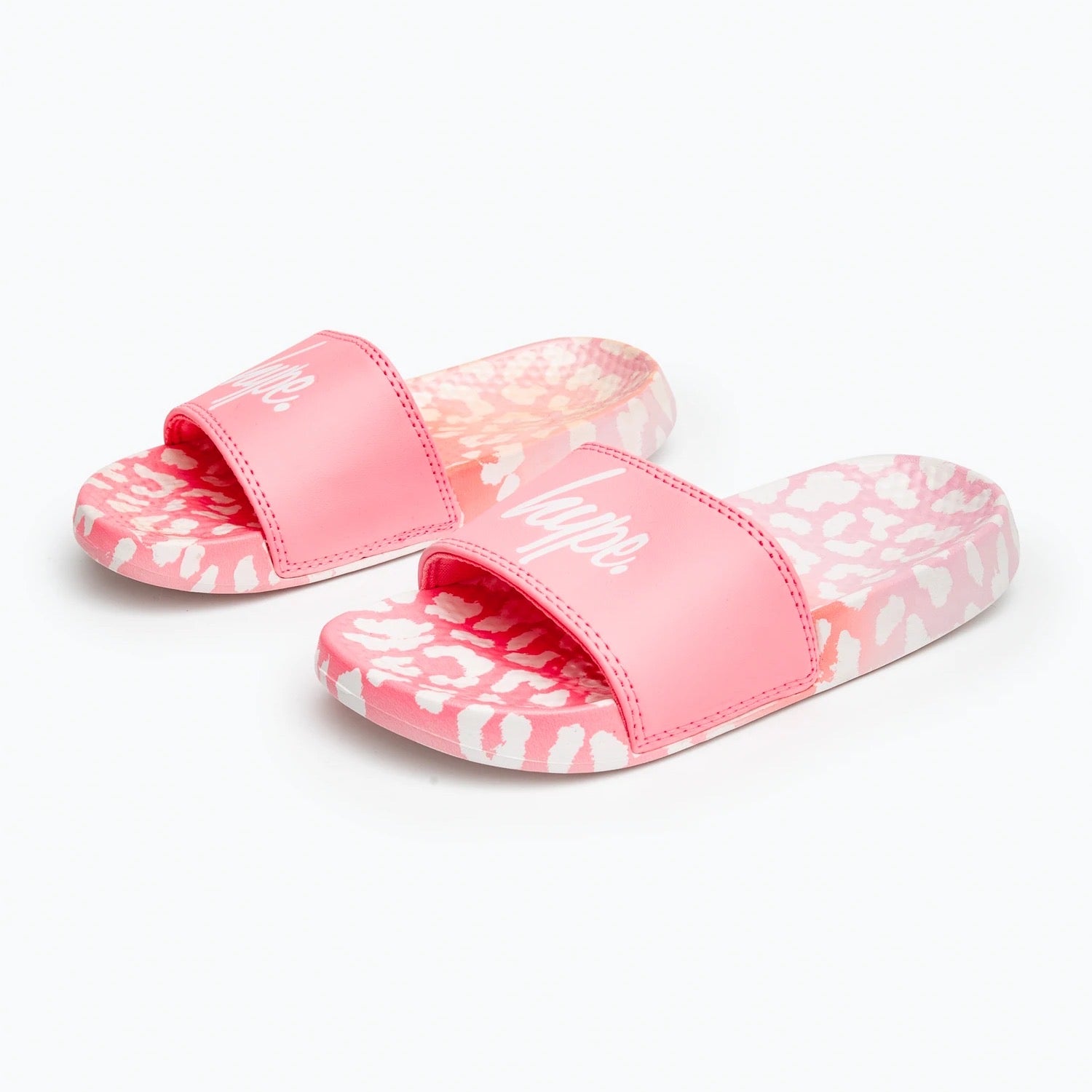 Hype Pink Leopard Sliders Zvlr-714 Footwear UK12 KIDS / Pink,UK13 KIDS / Pink,UK1 KIDS / Pink,UK2 KIDS / Pink,UK3 KIDS / Pink,UK4 ADULT / Pink,UK5 ADULT / Pink