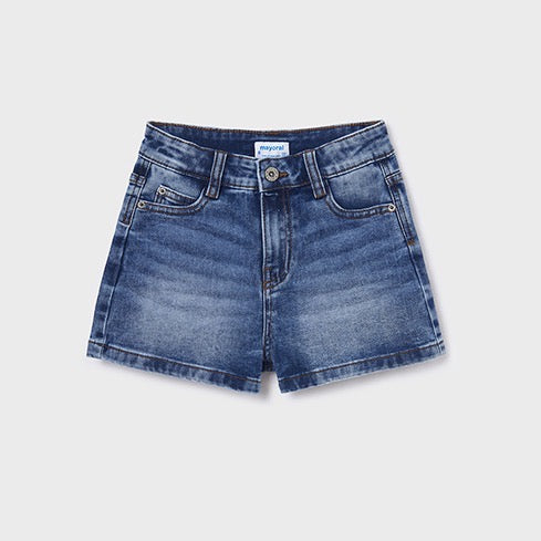 Mayoral Older Girls Denim Shorts S23 235 Clothing 10YRS / Mid Denim,12YRS / Mid Denim,14YRS / Mid Denim,16YRS / Mid Denim