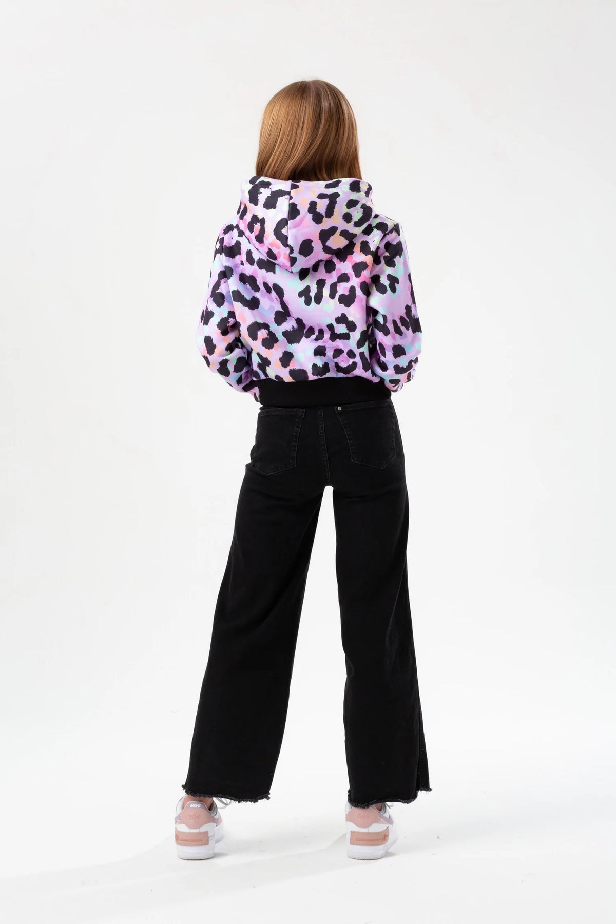 Hype Purple Rainbow Leopard Cropped Hoodie Yvlr547 Clothing 9/10YRS / Purple,11/12YRS / Purple,13YRS / Purple,14YRS / Purple,15YRS / Purple