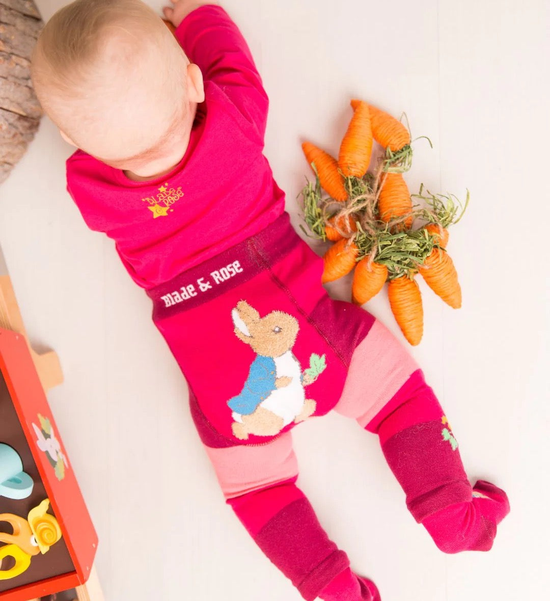 Blade &amp; Rose Peter Rabbit Autumn Leaves Knitted Leggings Clothing 0-6M / Fuchsia,6-12M / Fuchsia,12-24M / Fuchsia