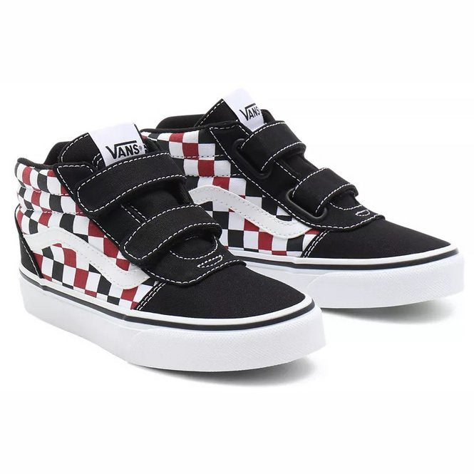 Checkered hotsell vans burgundy