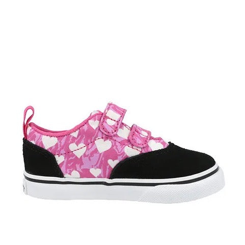 Black vans outlet pink hearts