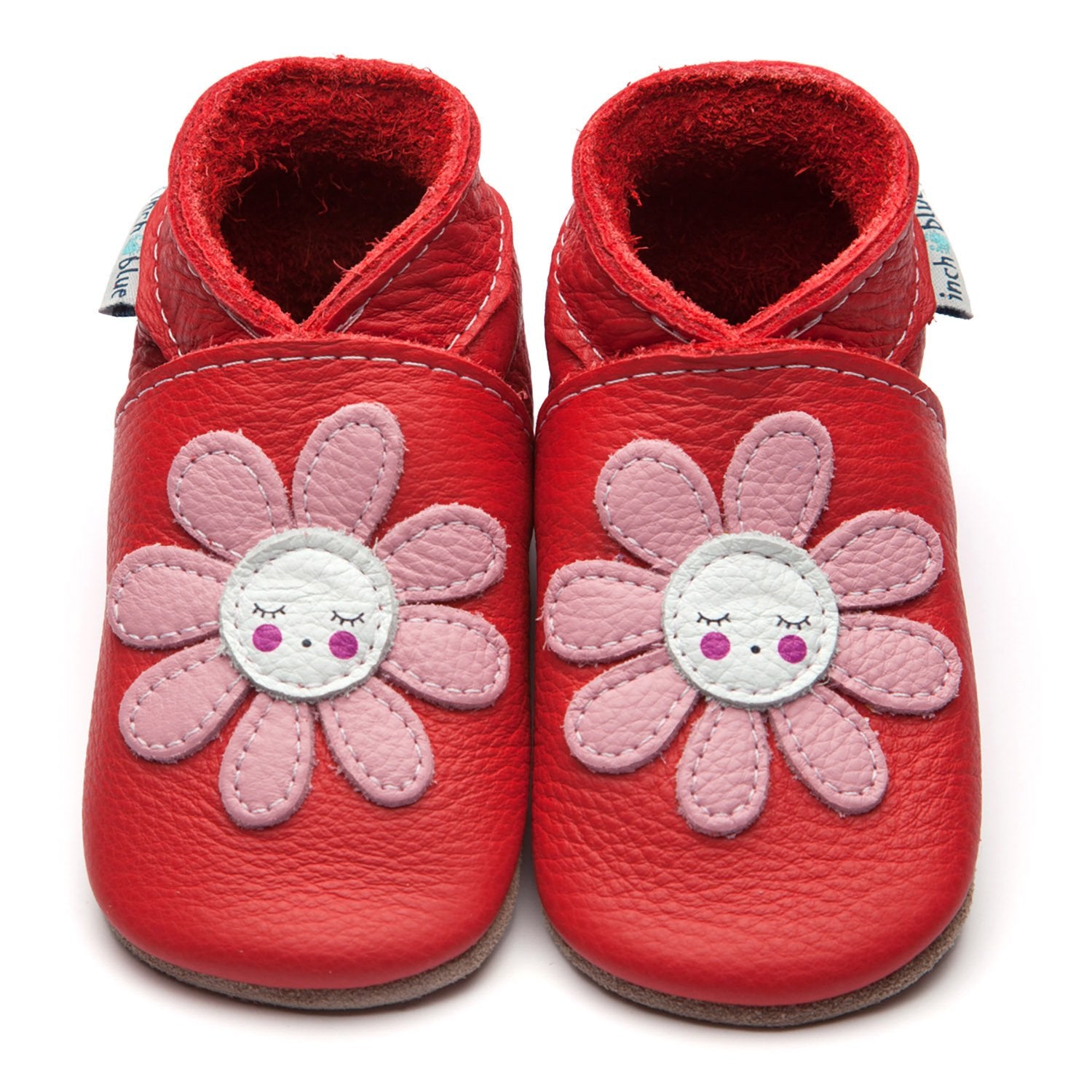 Inch Blue Baby Shoes Dozy Daisy 4043 Red Footwear 0-6M / Red,6-12M / Red,12-18M / Red