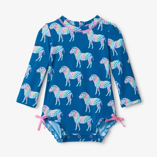 Hatley Infant Rashguard Swimsuit S23rai907b Zebra Clothing 3-6M / Blue,6-9M / Blue,6-12M / Blue,9-12M / Blue,12-18M / Blue,18-24M / Blue