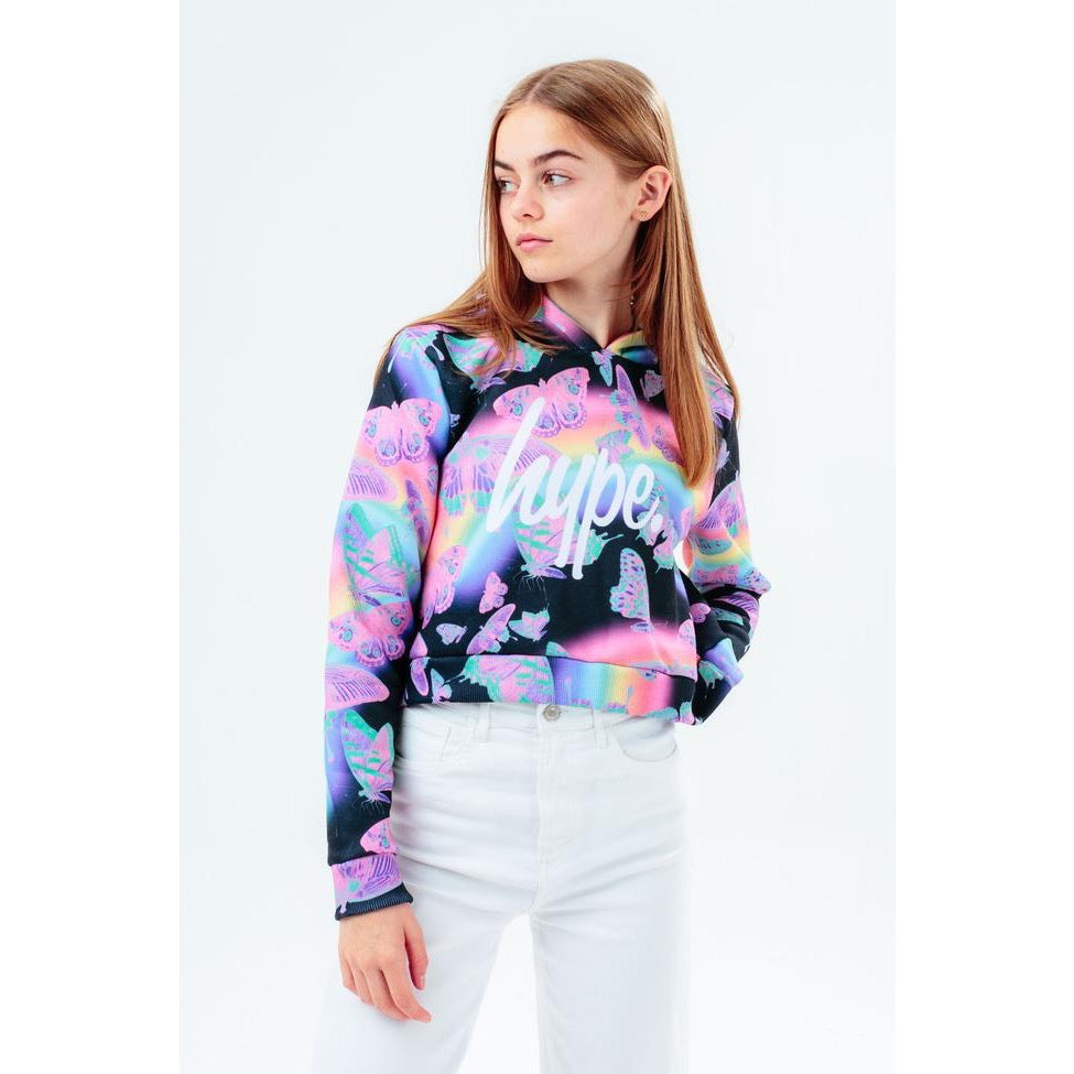 Hype Butterfly Glow Hoodie Zwf 243 Clothing 9/10YRS / Multi,11/12YRS / Multi,13YRS / Multi,14YRS / Multi