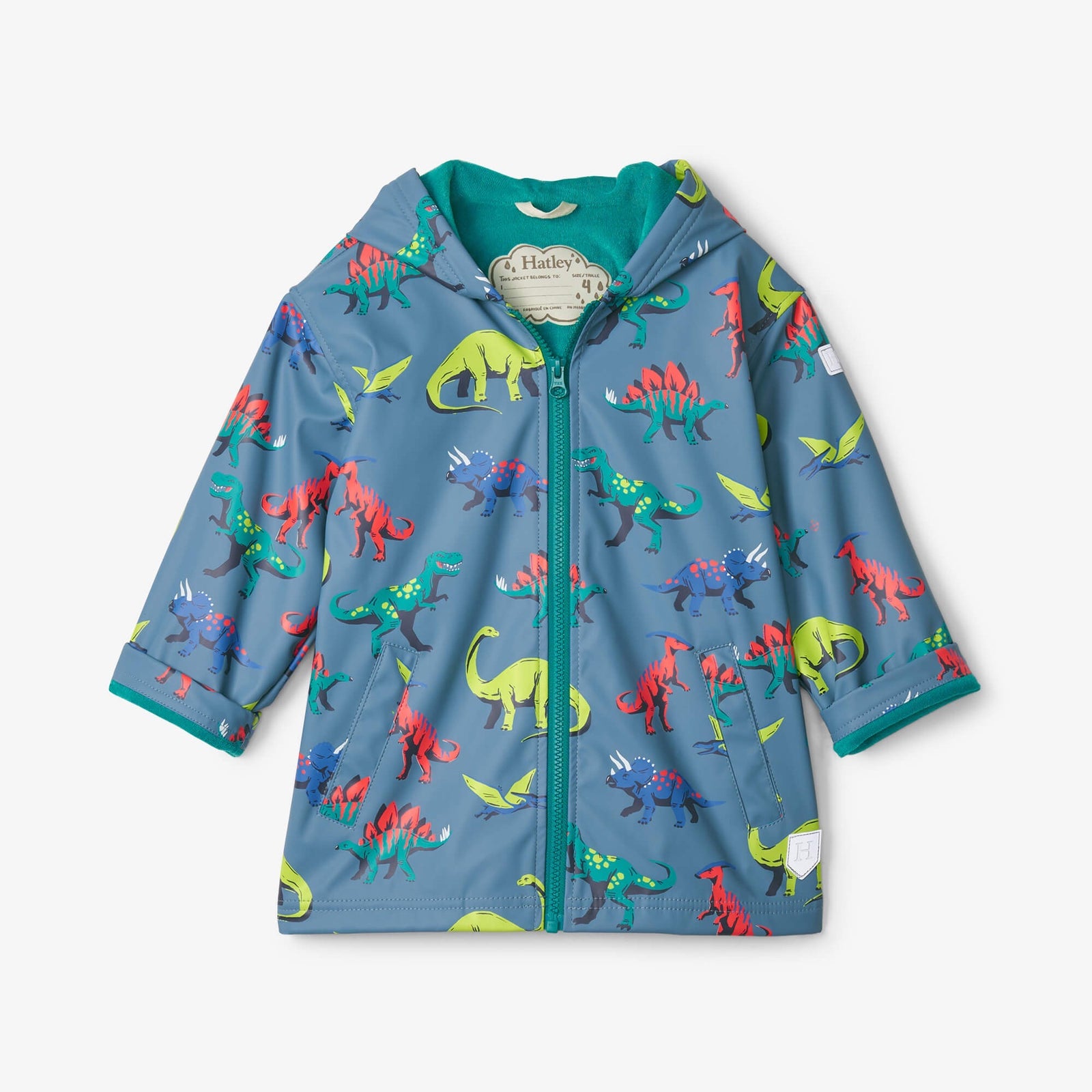 Hatley Dangerous Dinos Splash Jacket S23ddk818 Clothing 3YRS / Blue,4YRS / Blue,5YRS / Blue,6YRS / Blue,7YRS / Blue,8YRS / Blue