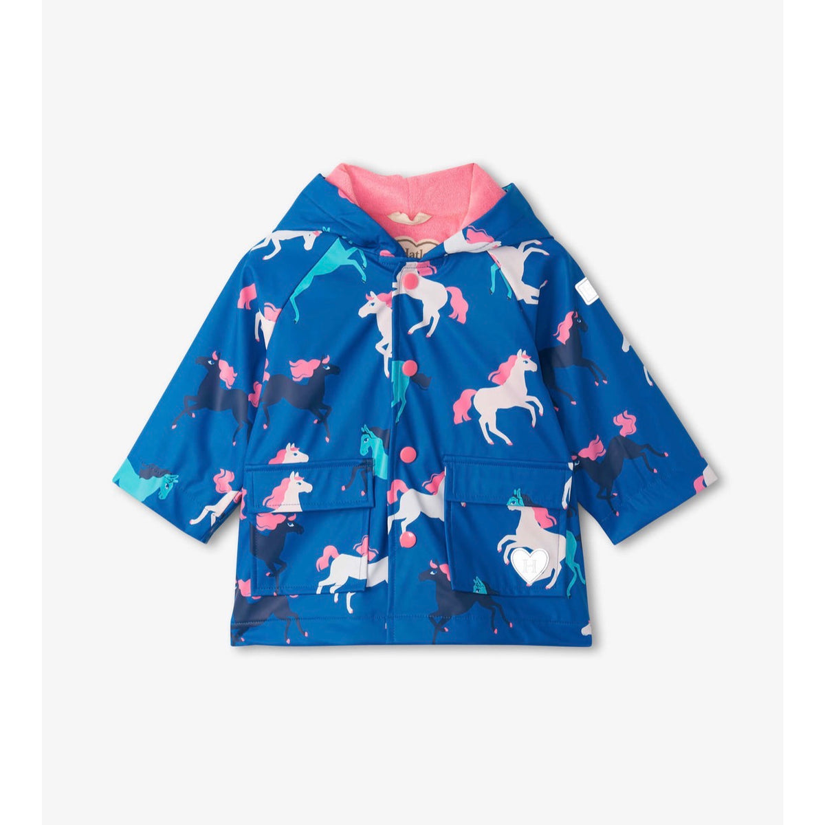 Hatley Horses Infant Raincoat F22fhi1317 Clothing 9-12M / Blue,12-18M / Blue,18-24M / Blue